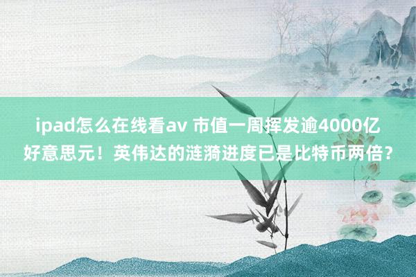 ipad怎么在线看av 市值一周挥发逾4000亿好意思元！英伟达的涟漪进度已是比特币两倍？