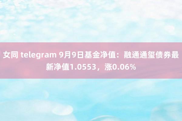 女同 telegram 9月9日基金净值：融通通玺债券最新净值1.0553，涨0.06%