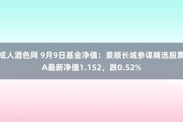 成人酒色网 9月9日基金净值：景顺长城参谋精选股票A最新净值1.152，跌0.52%