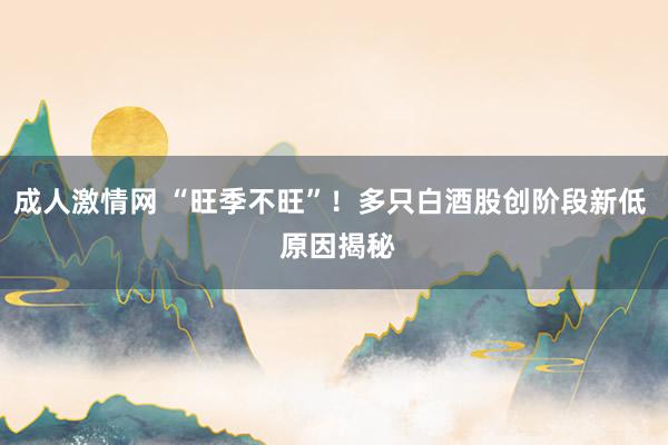 成人激情网 “旺季不旺”！多只白酒股创阶段新低  原因揭秘