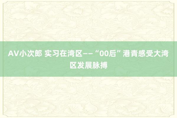 AV小次郎 实习在湾区——“00后”港青感受大湾区发展脉搏