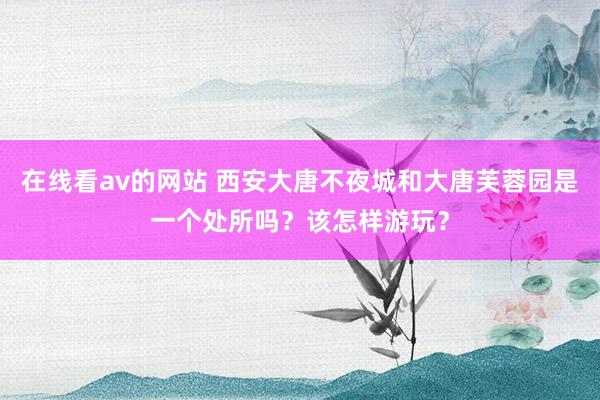 在线看av的网站 西安大唐不夜城和大唐芙蓉园是一个处所吗？该怎样游玩？