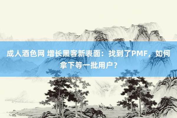 成人酒色网 增长黑客新表面：找到了PMF，如何拿下等一批用户？