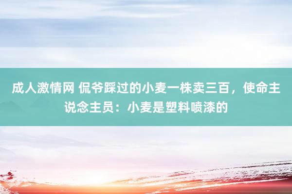 成人激情网 侃爷踩过的小麦一株卖三百，使命主说念主员：小麦是塑料喷漆的