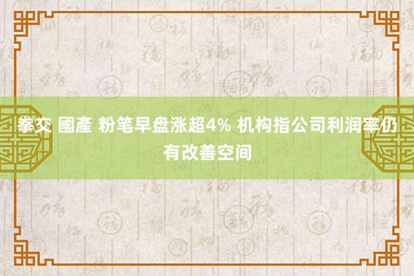 拳交 國產 粉笔早盘涨超4% 机构指公司利润率仍有改善空间