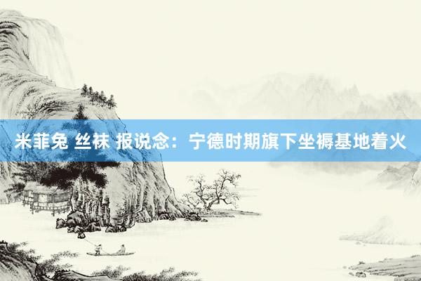 米菲兔 丝袜 报说念：宁德时期旗下坐褥基地着火