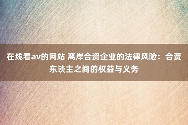 在线看av的网站 离岸合资企业的法律风险：合资东谈主之间的权益与义务