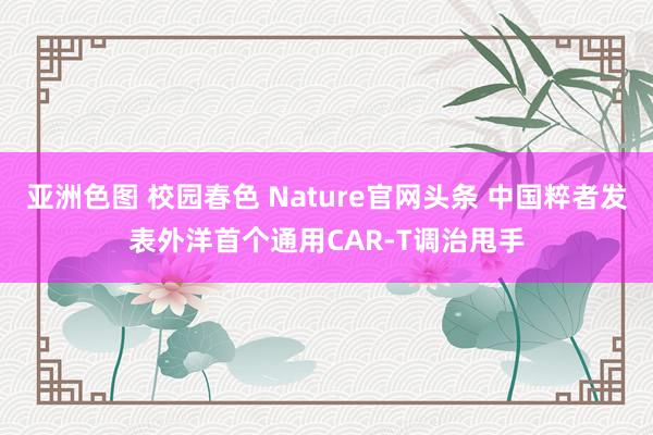 亚洲色图 校园春色 Nature官网头条 中国粹者发表外洋首个通用CAR-T调治甩手