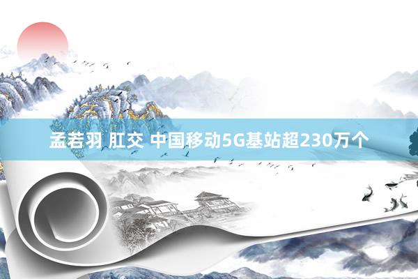 孟若羽 肛交 中国移动5G基站超230万个