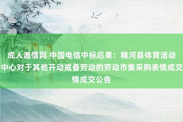 成人激情网 中国电信中标后果：精河县体育活动贬责中心对于其他开动戒备劳动的劳动市集采购表情成交公告