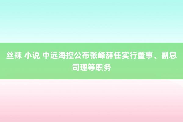 丝袜 小说 中远海控公布张峰辞任实行董事、副总司理等职务