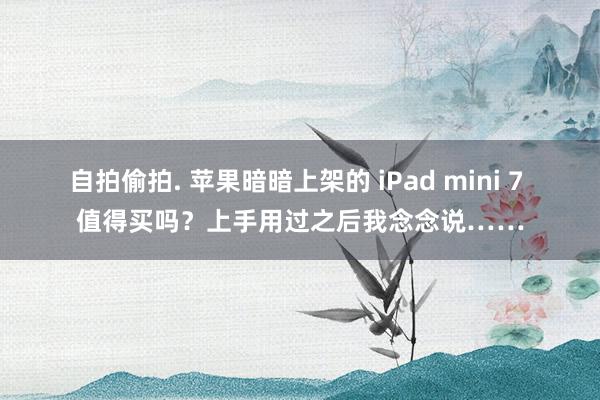 自拍偷拍. 苹果暗暗上架的 iPad mini 7 值得买吗？上手用过之后我念念说……