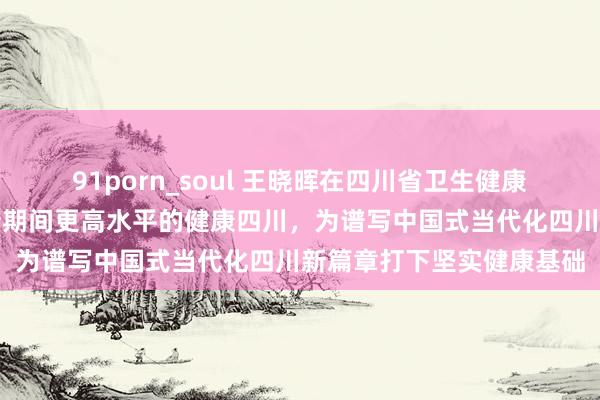 91porn_soul 王晓晖在四川省卫生健康大会上强调：加速建造新期间更高水平的健康四川，为谱写中国式当代化四川新篇章打下坚实健康基础