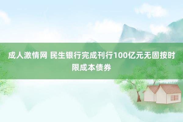 成人激情网 民生银行完成刊行100亿元无固按时限成本债券