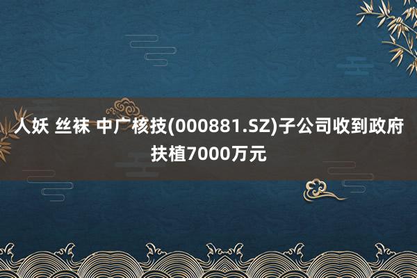 人妖 丝袜 中广核技(000881.SZ)子公司收到政府扶植7000万元