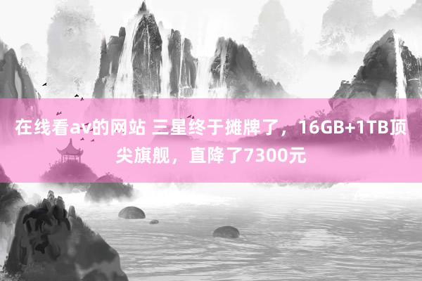 在线看av的网站 三星终于摊牌了，16GB+1TB顶尖旗舰，直降了7300元