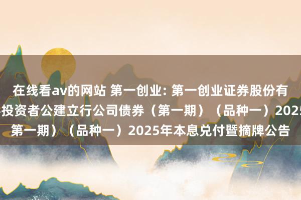 在线看av的网站 第一创业: 第一创业证券股份有限公司2022年面向专科投资者公建立行公司债券（第一期）（品种一）2025年本息兑付暨摘牌公告