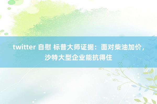 twitter 自慰 标普大师证据：面对柴油加价，沙特大型企业能抗得住